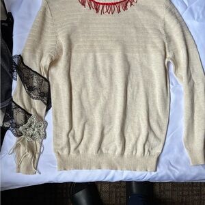 Cat & Jack Cream Crew Neck Sweater